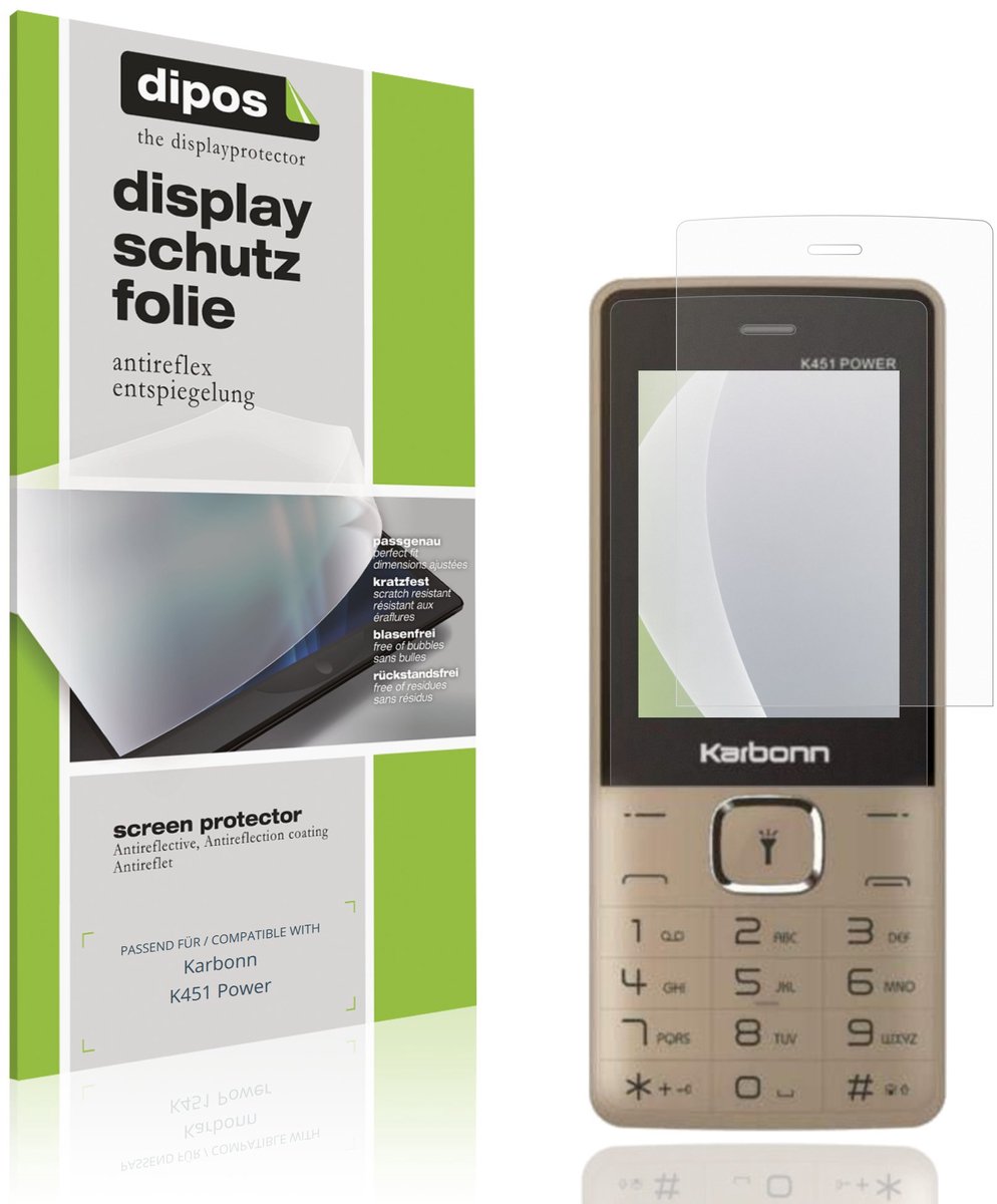 dipos – 4x Matte Beschermfolie geschikt voor Karbonn K451 Power | Krasbestendige & antireflecterende Screenprotector Ultra-Thin