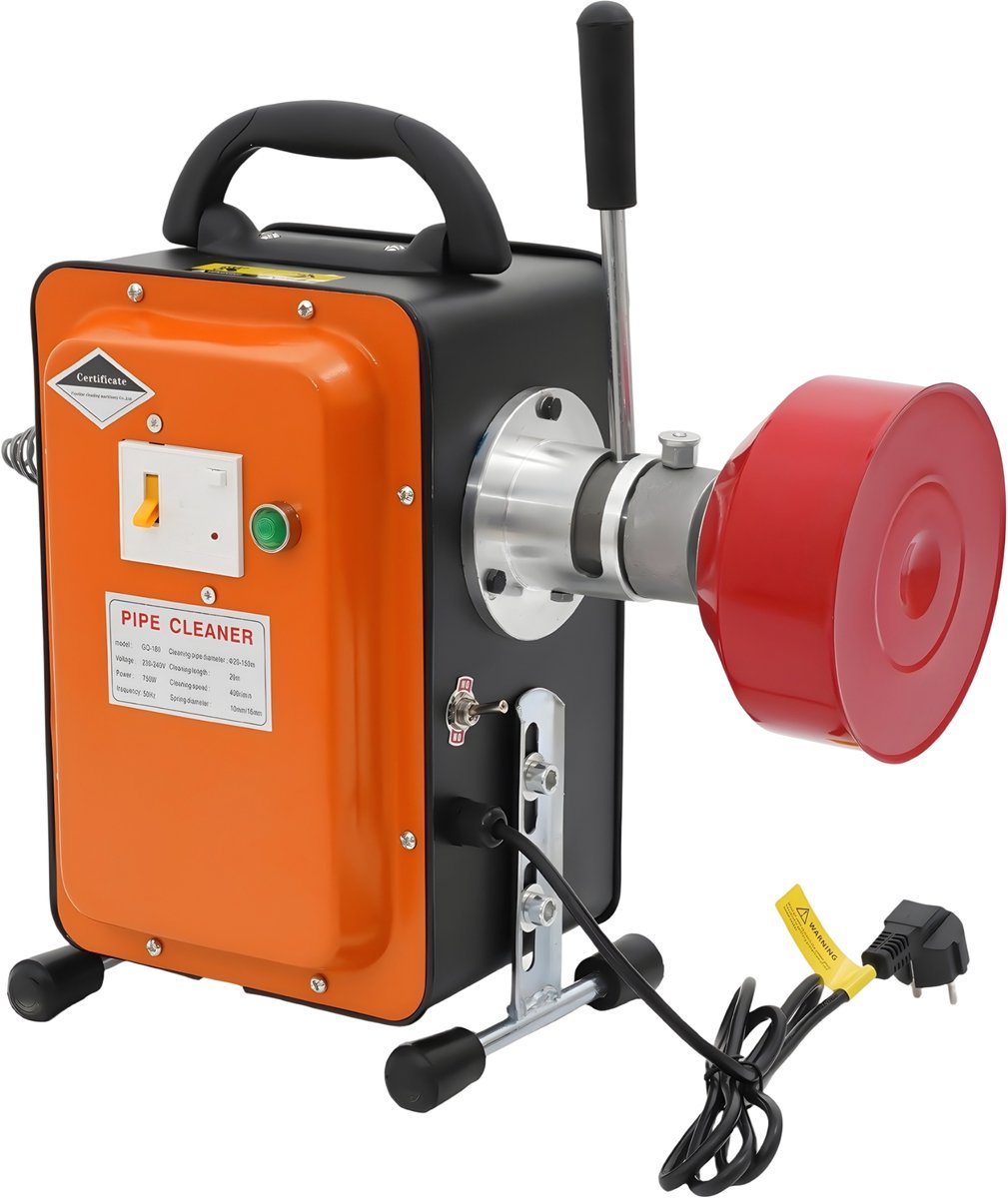 Afvoer Reinigingsmachine Premium - 750W - 20m Reinigingslengte - Voor Badkamer & Keukenafvoer