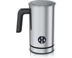 Elektrische Melkopschuimer - 4-in-1 Functie - Warme Drank Maken - Dubbelwandige Behuizing - 300 ml Capaciteit - Zilver