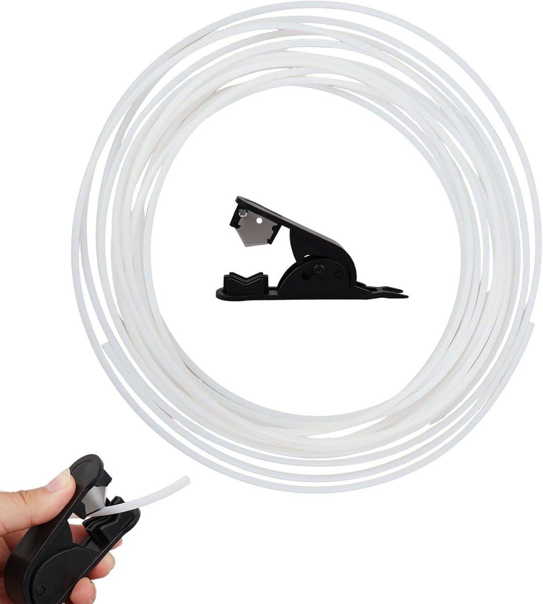 10 meter PTFE slang voor 3D-printers, Teflon buis 4mm x 2.5mm, geschikt voor 1,75 mm filament, ideaal voor Bambu Lab en Ender 3 V3, wit