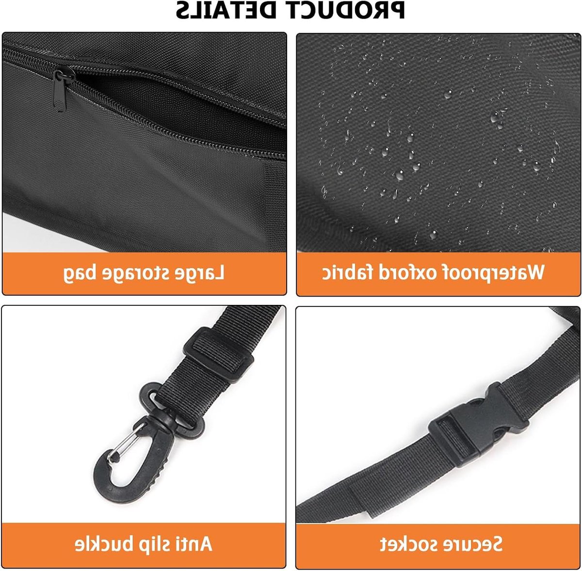 Autostoel Honden - Reismand Auto - Veilig Reizen - Waterdichte Stof - 45 x 40 x 25 cm - Zwart Wit