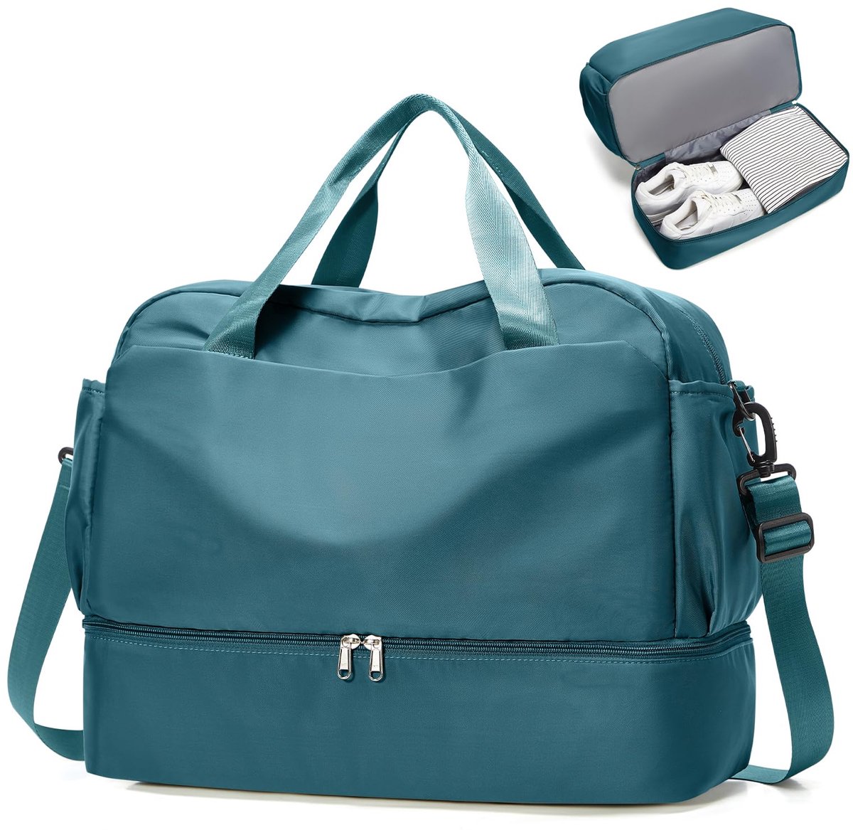 SnelShoppen - SZLX Reisplunjezak Weekendtas met Trolley 40x30x20 - Ryanair/Wizz Air Handbagage - Waterdichte Sporttas voor Dames en Heren - Ideaal voo