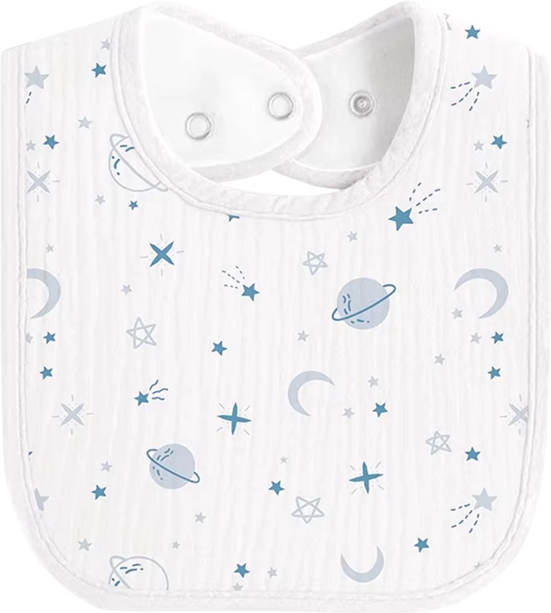 Mousseline Baby Slabbetjes – Zachte Katoenen Kwijlslab, Absorberend Tandjes Slabbetje voor Pasgeboren Baby’s, Herbruikbare Voedingsslab Unisex - Planeet