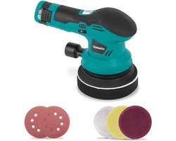 Polijstmachine Schuurmachine - Dubbele Actie - Auto Motor Boot - 2-in-1 Functionaliteit - 125 mm Schijf - Zwart