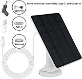 1 stuk zonnepaneel van 5V en 5W - geschikt voor Eufy cam 2C/Pro/E20/E40, zonnepaneeloplader met zonnemodule-accessoires, 360° verstelbare standaard