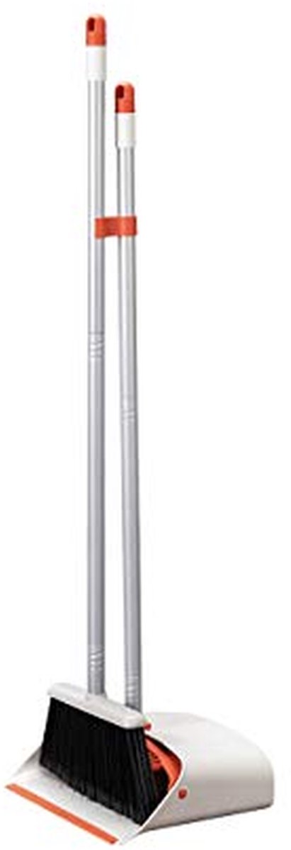 Stoffer en Blik - Veegset - Huishoudelijk Schoonmaken - Lange Uitschuifbare Steel - 137 cm - Rood — afbeelding 5