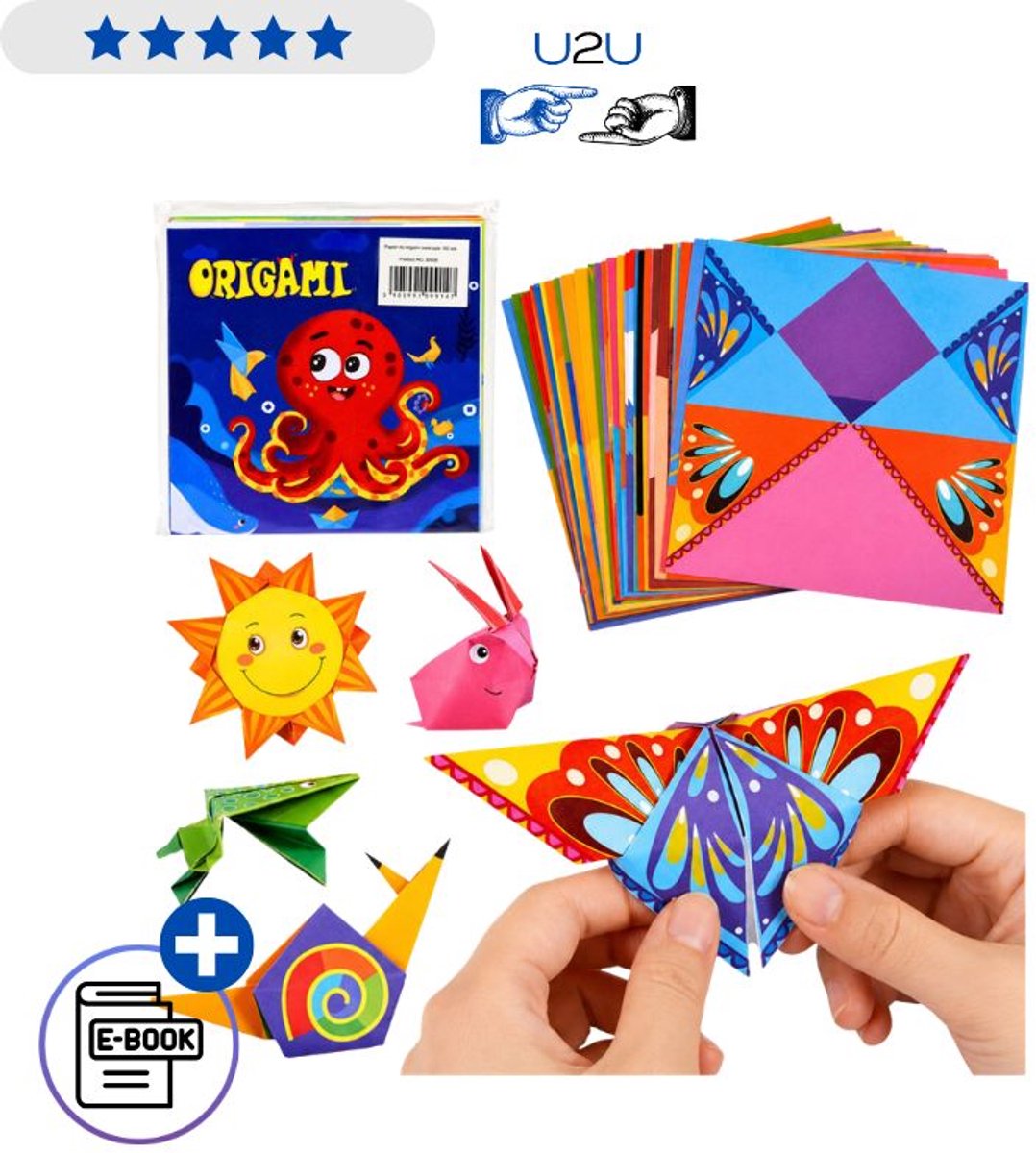Origami Set Voor Kinderen 100 Vellen Vouwpapier Met Instructieboek Creatief Knutselen Educatief Hobby Kleurrijk Papier Figuren Vouwen Speelgoed 3 jaar Met Ebook