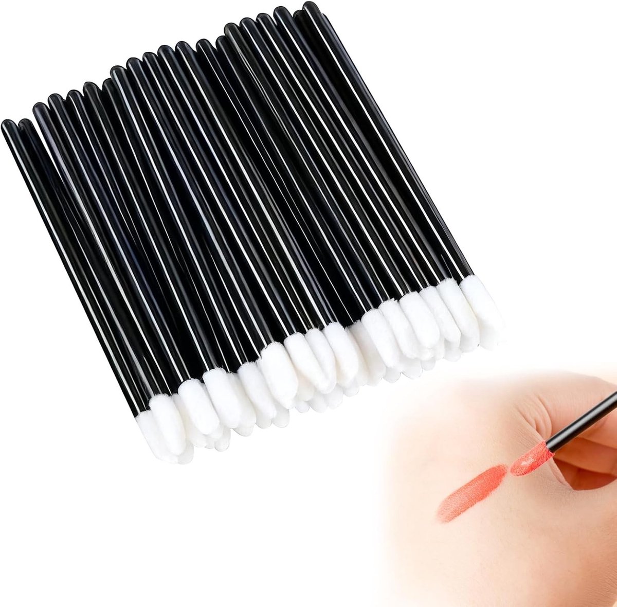100 Stuks Wegwerp Lipborstels voor Hygiënische Make-up, Perfect voor Lipgloss en Lippenstift Applicatie