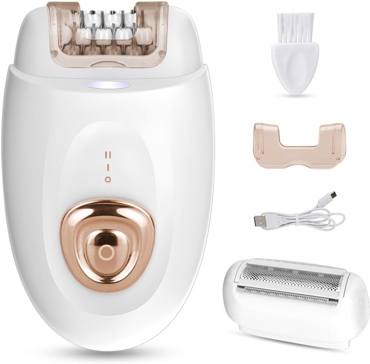 SnelShoppen - Intieme Scheerapparaat voor Vrouwen 2-in-1, Elektrisch Scheerapparaat en Trimmer, Epilator voor Dames, Haarverwijderaar voor Gezicht en