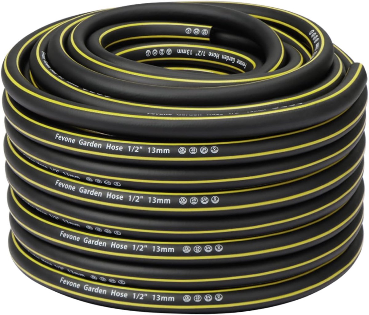 SnelShoppen - Tuinslang 30m 13mm (1/2" Zoll) Flexibel en Robuust met Knickbescherming - Hoogbelastbaar Tuinaccessoire voor Buiten, Ideaal voor Waterge