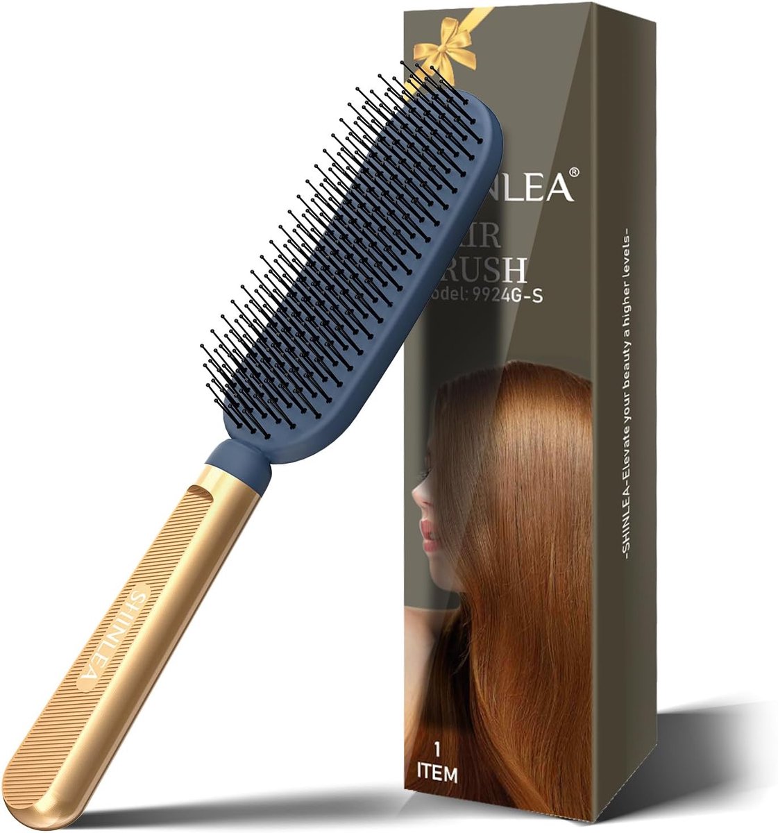 SnelShoppen - Detangler Haarborstel voor Fijn Haar, Masserende Scalp Borstel voor Lang, Dun, Krullend of Golvend Droog of Beschadigd Haar, Vermindert