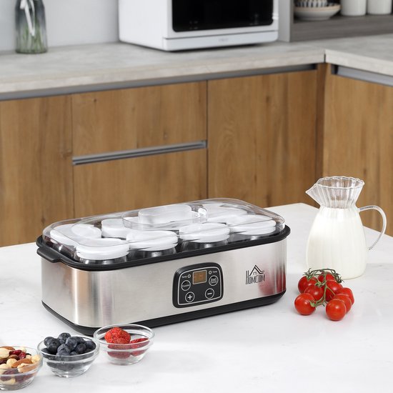 NextNovaDeals Yoghurtmaker - 1,44 Liter - 8 Potten Van 180 Ml - Elektrische Yoghurtmachine - Timer Functie - Yoghurt Maken Thuis — afbeelding 5