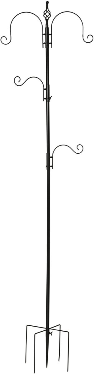 PawHut Voederstation voor Vogels - Staal - 54,5x54,5x208cm - Zwart