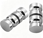 Douchedeurknop - 2 Stuks - Glazen Schuifdeur Knop (30 mm) - ronde Deurknopgarnituur - Douchedeur Handvat - Dubbelzijdig Aluminiumlegering - Deurgreep - Deurklink - voor badkamer, keuken, kantoor