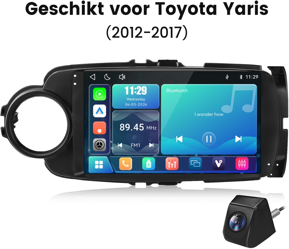 Cestovet Autoradio - Geschikt voor Toyota Yaris 2012-2017 - Carplay & Android auto - LINUX - FM Bluetooth WIFI RDS - achteruitkijkcamera