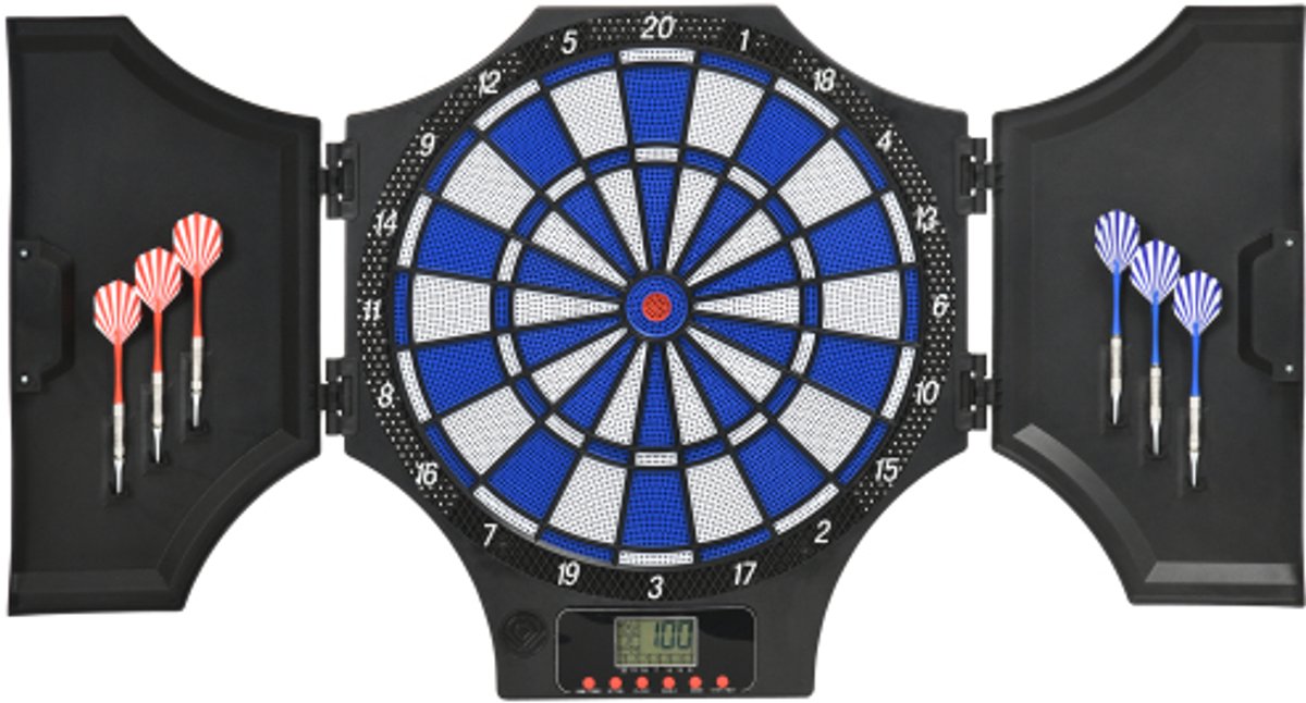 Elektronisch dartbord met 12 darts en reservetips, dartautomaat met lcd-scherm voor 8 spelers