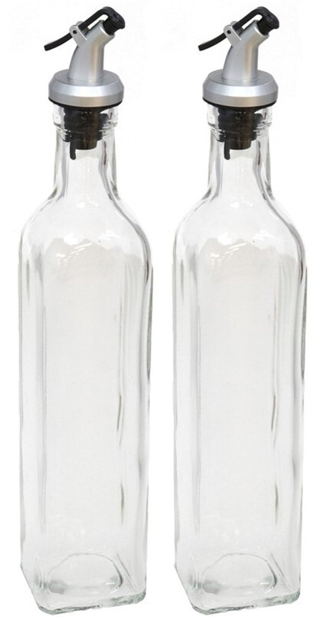 Livorno | Olie en Azijnstel - Glas - 2st - 500 ml - schenktuit – glashelder