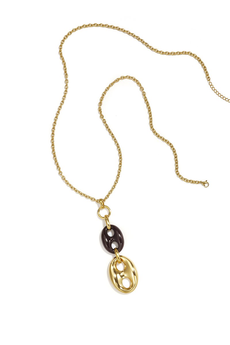 Roestvrijstalen Lange Ketting met Organische Bedel – Simple Daily Simple Series