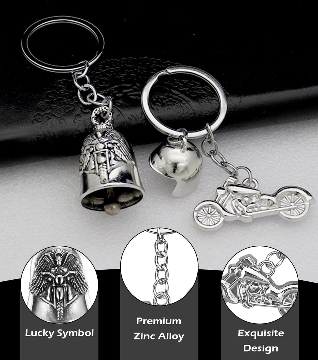 Solidchoice - Takone Guardian Bell Motorfietsbel - Set van 3 engelbelletjes