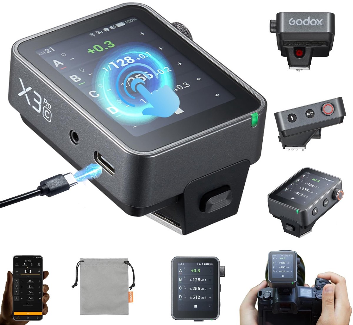 Solidchoice - TTL Draadloze Flits Trigger met 6 cm LCD Touchscreen voor Canon