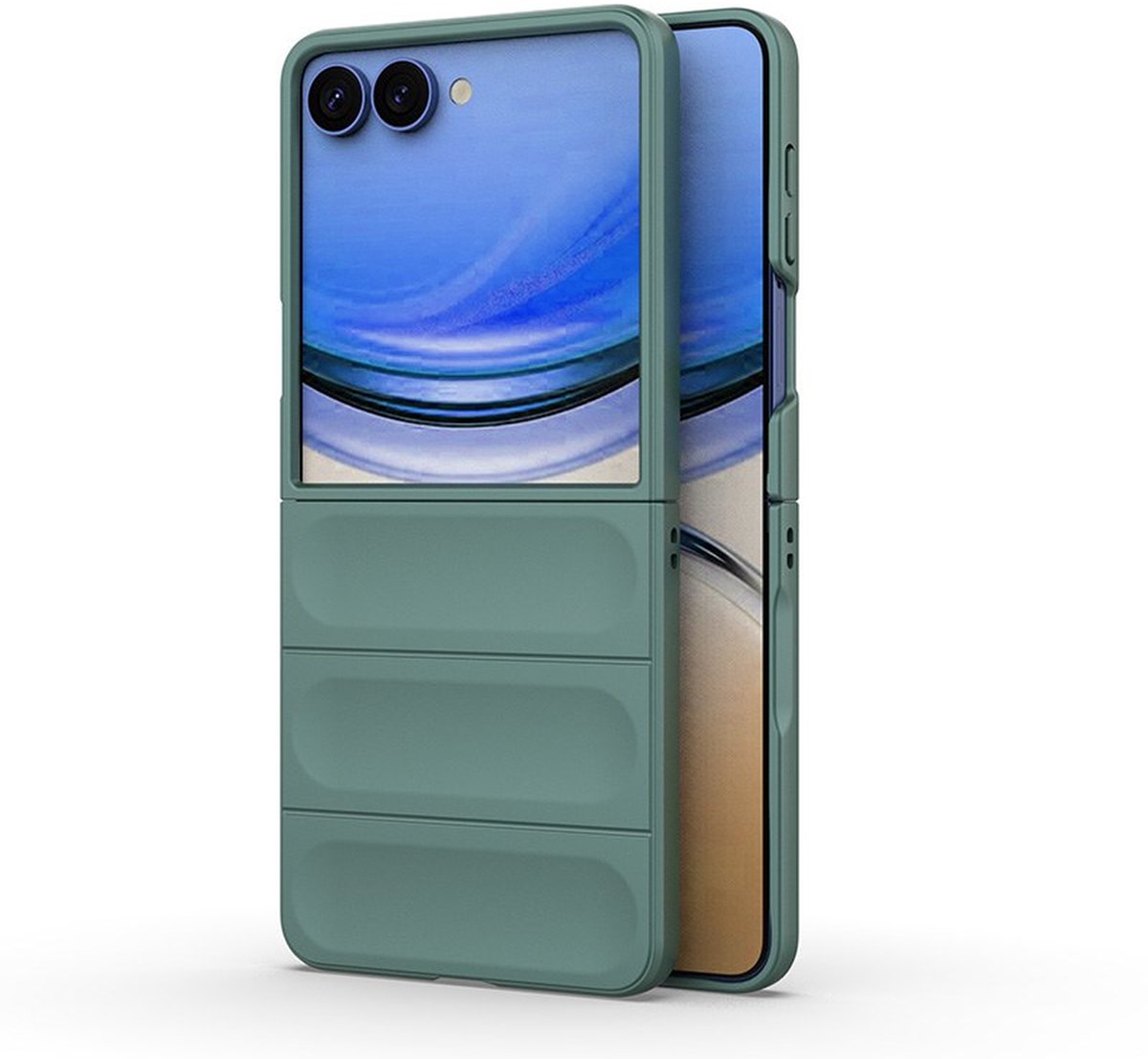 MobyDefend Hoesje - Geschikt voor Samsung Galaxy Z Flip 8 - TPU Gripcase - Groen