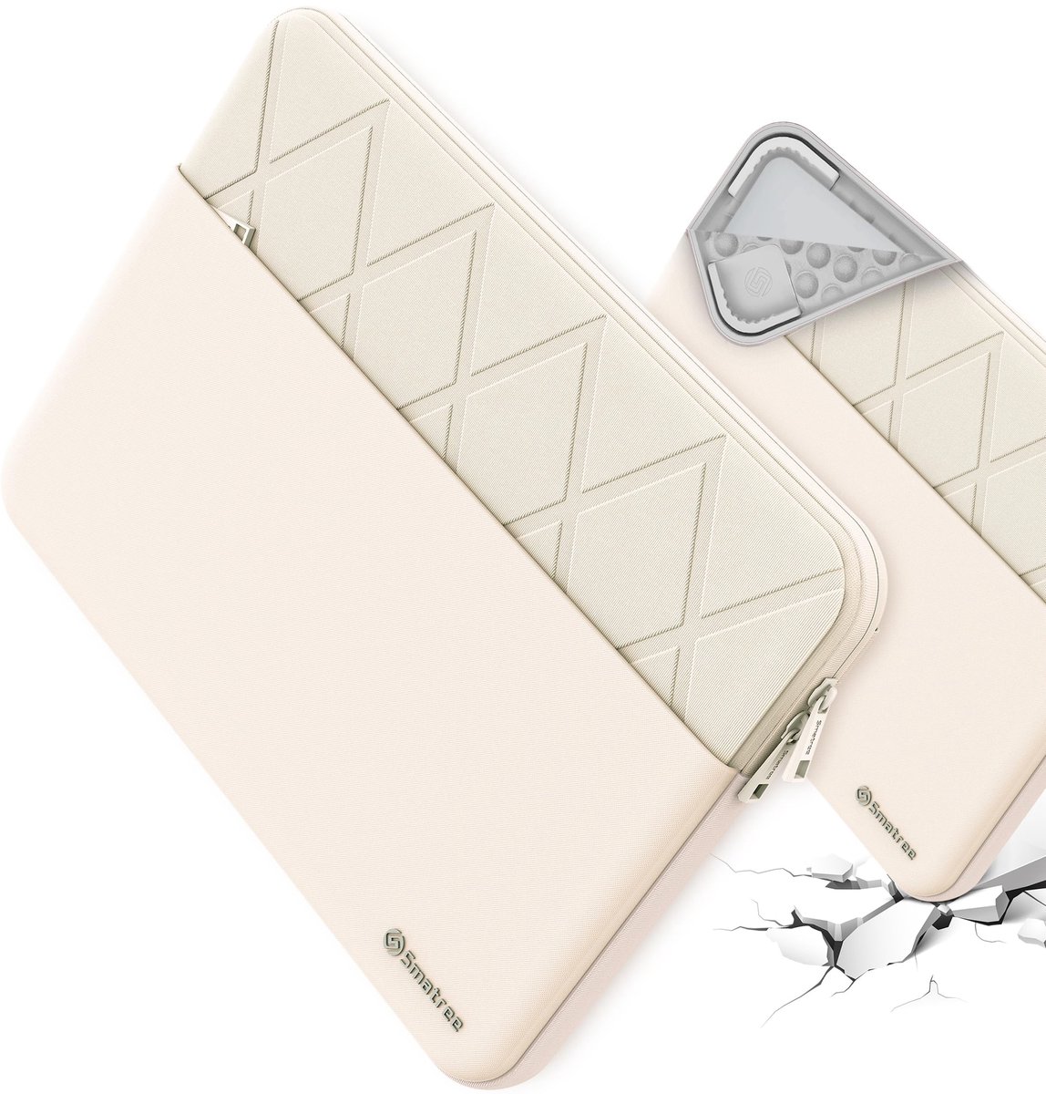 Solidchoice - Laptop Sleeve voor 13.4 Inch met Schokbescherming en Accessoirevak