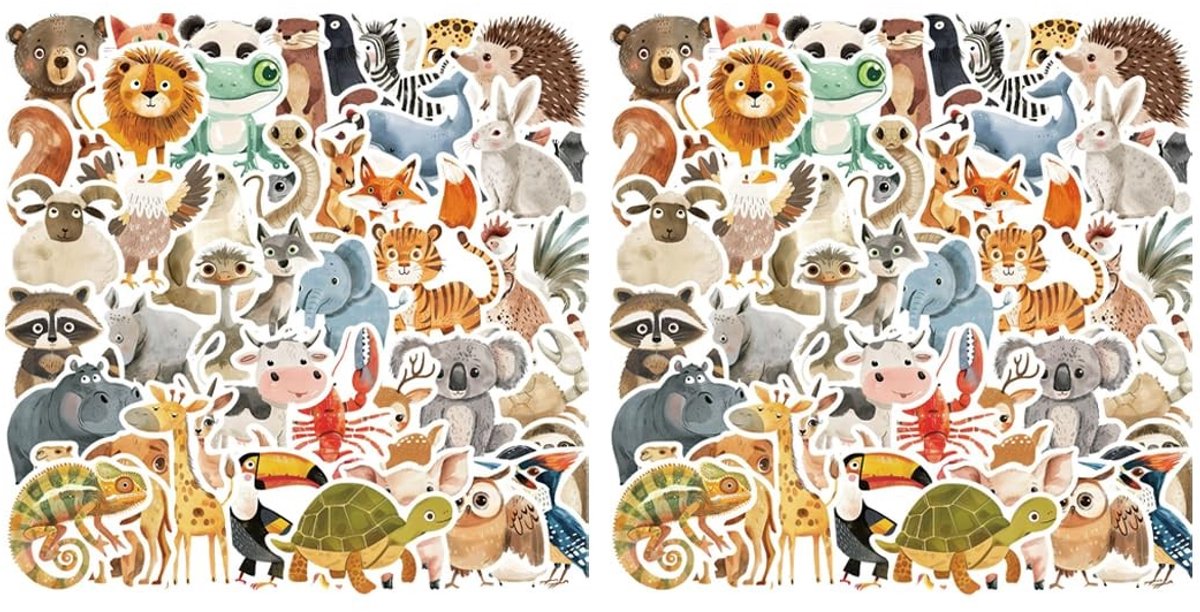 Solidchoice - Set van 100 Schattige Dierenstickers voor Creatieve Decoratie