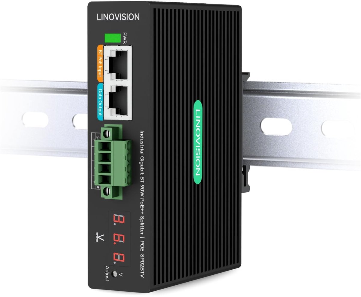 Solidchoice - 90W POE++ Splitter met 2 DC Uitgangen voor Beveiligingssystemen