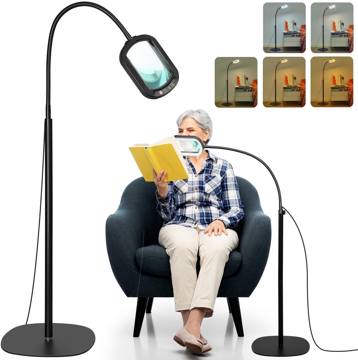 Solidchoice - 12x Vergrootglas met Licht en Flexibele Zwanenhals