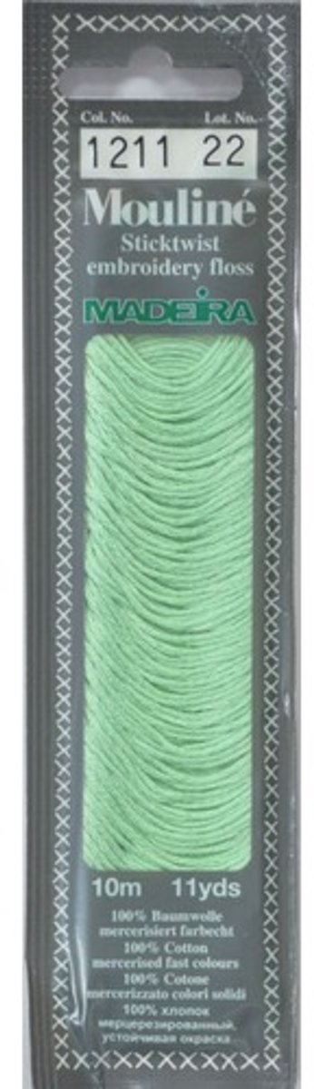 Borduurgaren Madeira Mouline 10 meter 6 draads splijtgaren - groen (1211)