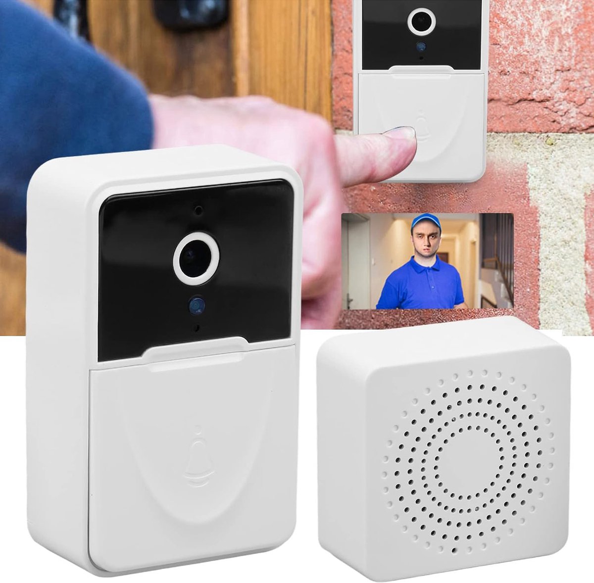 Draadloze Videodeurbelcamera - Slimme Beveiligingsdeurbel - Met Bewegingsdetectie En Nachtzicht - Tweewegs Audio Real-Time Monitoring
