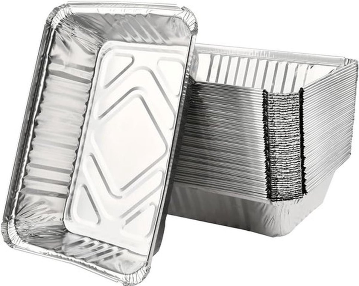 Aluminium Bakvormen 1000ml - 50 Stuks Wegwerp Foil Trays voor Oven en Airfryer, Ideaal voor Voedselopslag