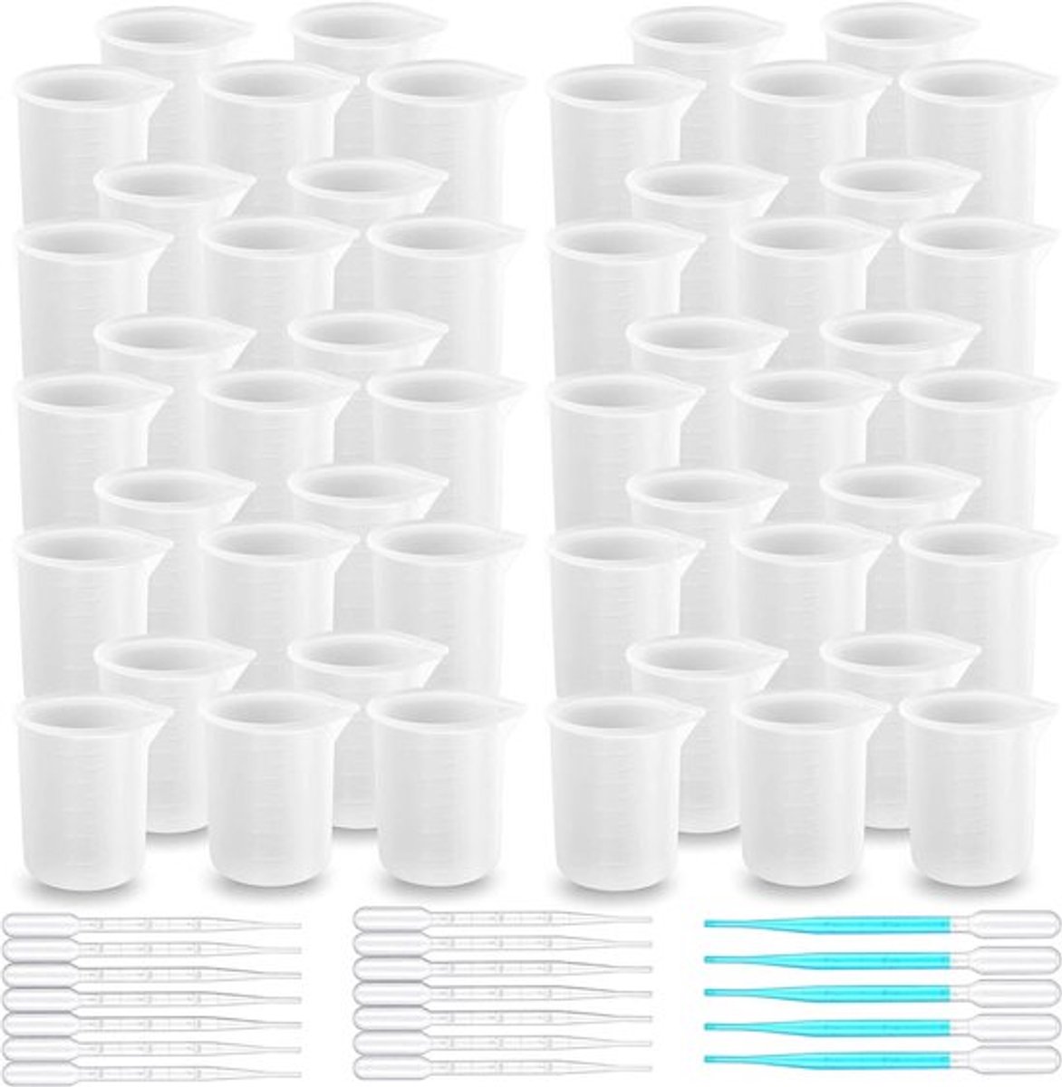 50 Stuks Siliconen Maatbekers voor Hars, 100ml Niet-Plakkerige Mengkom voor Epoxy, Perfect voor Sieraden Maken en Harsmixen