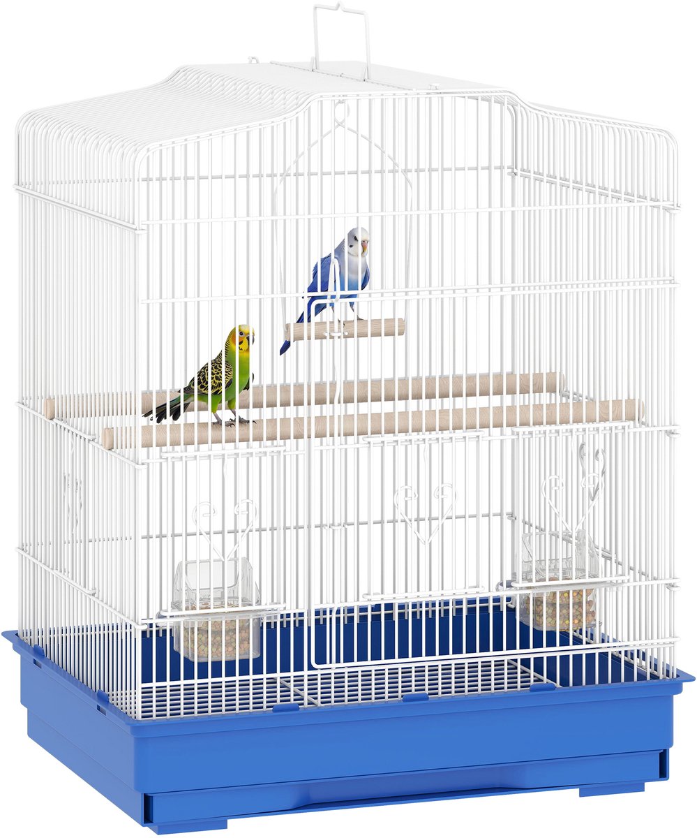 PawHut Vogelkooi-Staal, kunststof-46,5L x 36B x 59H cm-Blauw