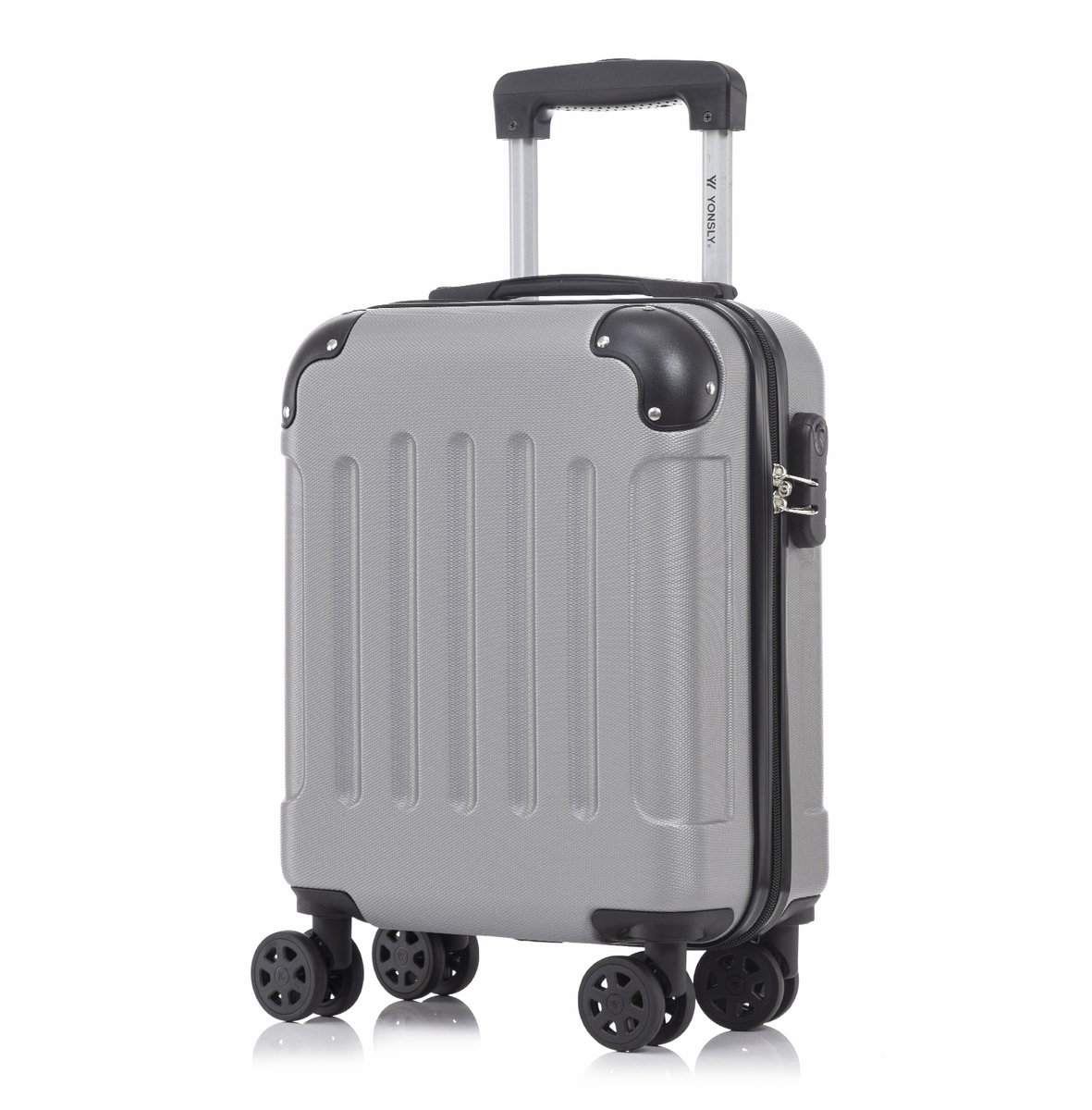 YONSLY Handbagage Koffer - 46x31x20 cm - Reiskoffer 25L - Lichtgrijs