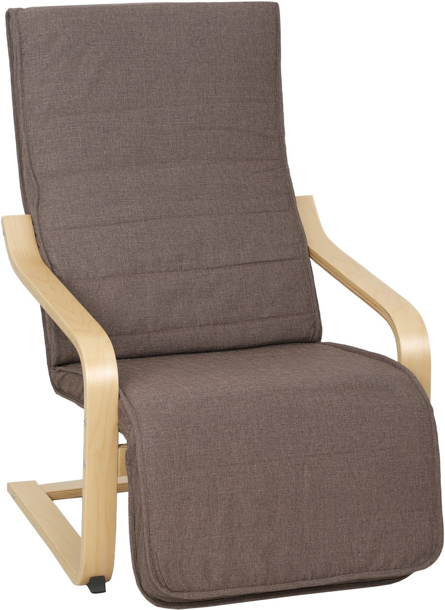 HOMCOM Accent Chair-Polyester, Birkenholz-66,5L x 94B x 100H cm-Braun