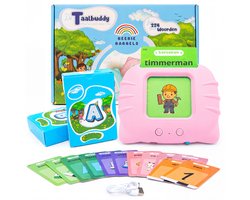 Beebie Babbels - De Taalbuddy - Roze Variant - Woordjes Leren - Het Spel om Nederlandse Woordjes te Leren - Educatief Speelgoed - Leer Nederlands - Montessori Speelgoed - Taalontwikkeling - Cognitieve Vaardigheden - Pratende Flitskaarten