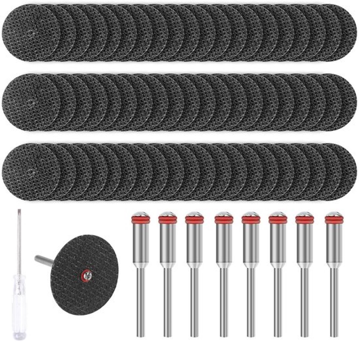 60 stuks doorslijpschijven 32 mm mini snijwielen met 8 x 3 mm doorn