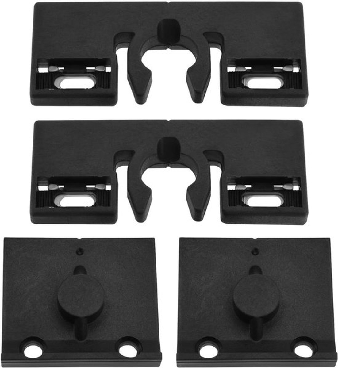 Compatibele Patio Balkondeur Klink - Balkon Deur vangsets - Plastic Zwart - 74mmx29.5mm - 2 stuks - Geschikt voor 253655 254617 98050401