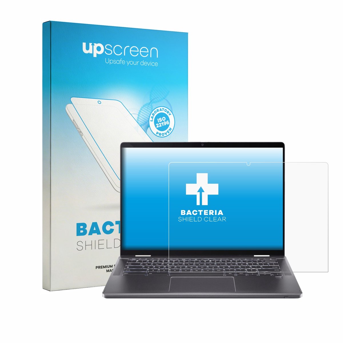 upscreen - Screenprotector voor Acer Chromebook Plus Spin 714 - Folie Beschermfolie transparant antibacterieel