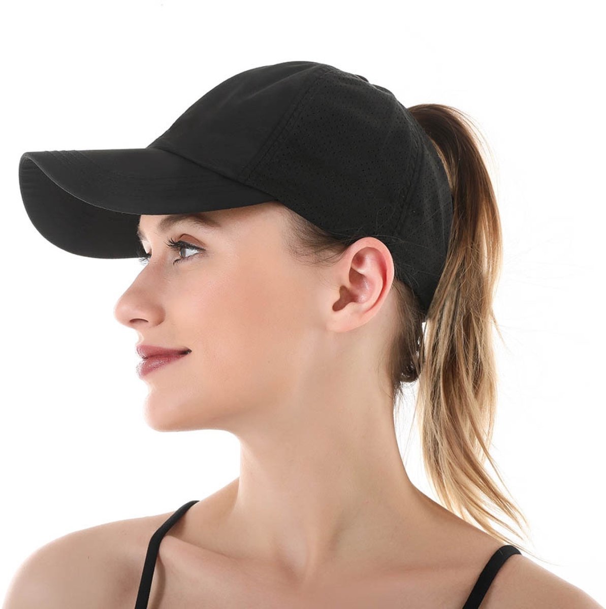 Baseball Cap Dames, Verstelbaar, Pet Dames, Verstelbaar, 51-61 CM, One Size – Zwart