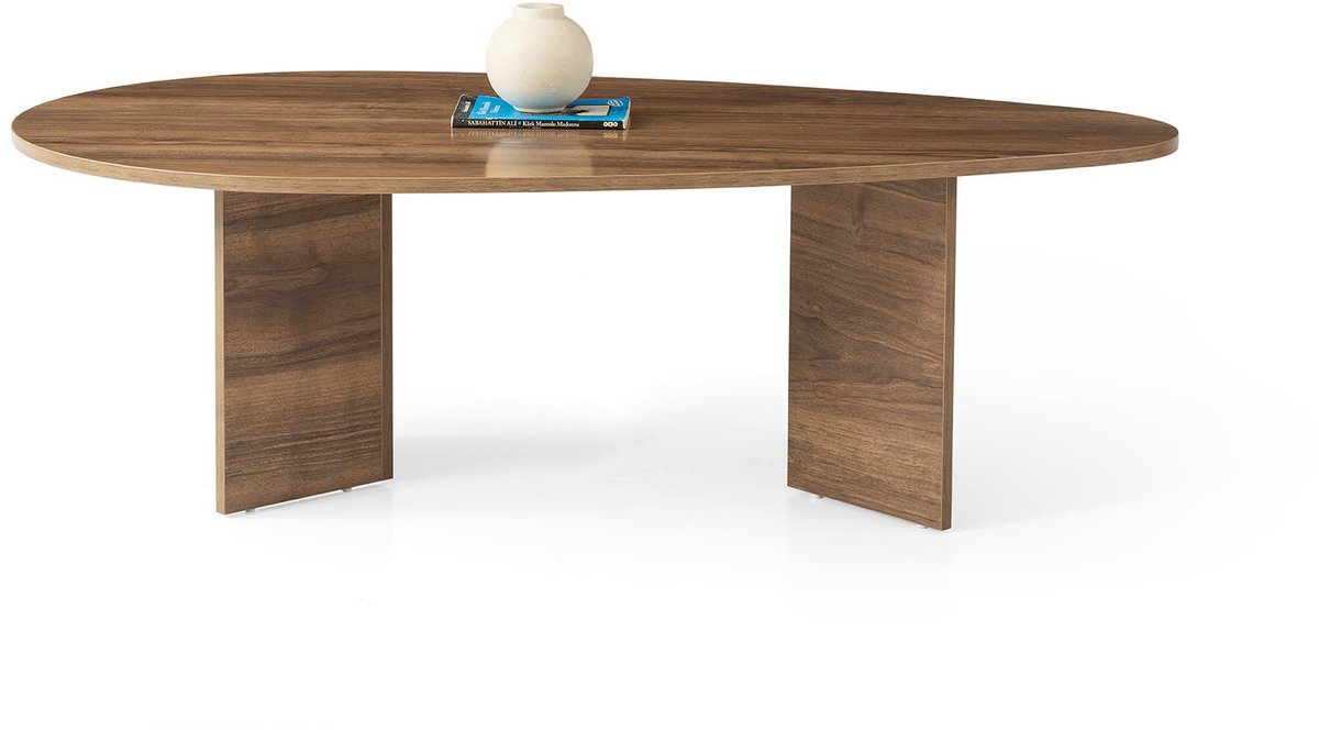 Asir - Salontafel - Walnoot - 139,5 x 79,5 x 42 cm