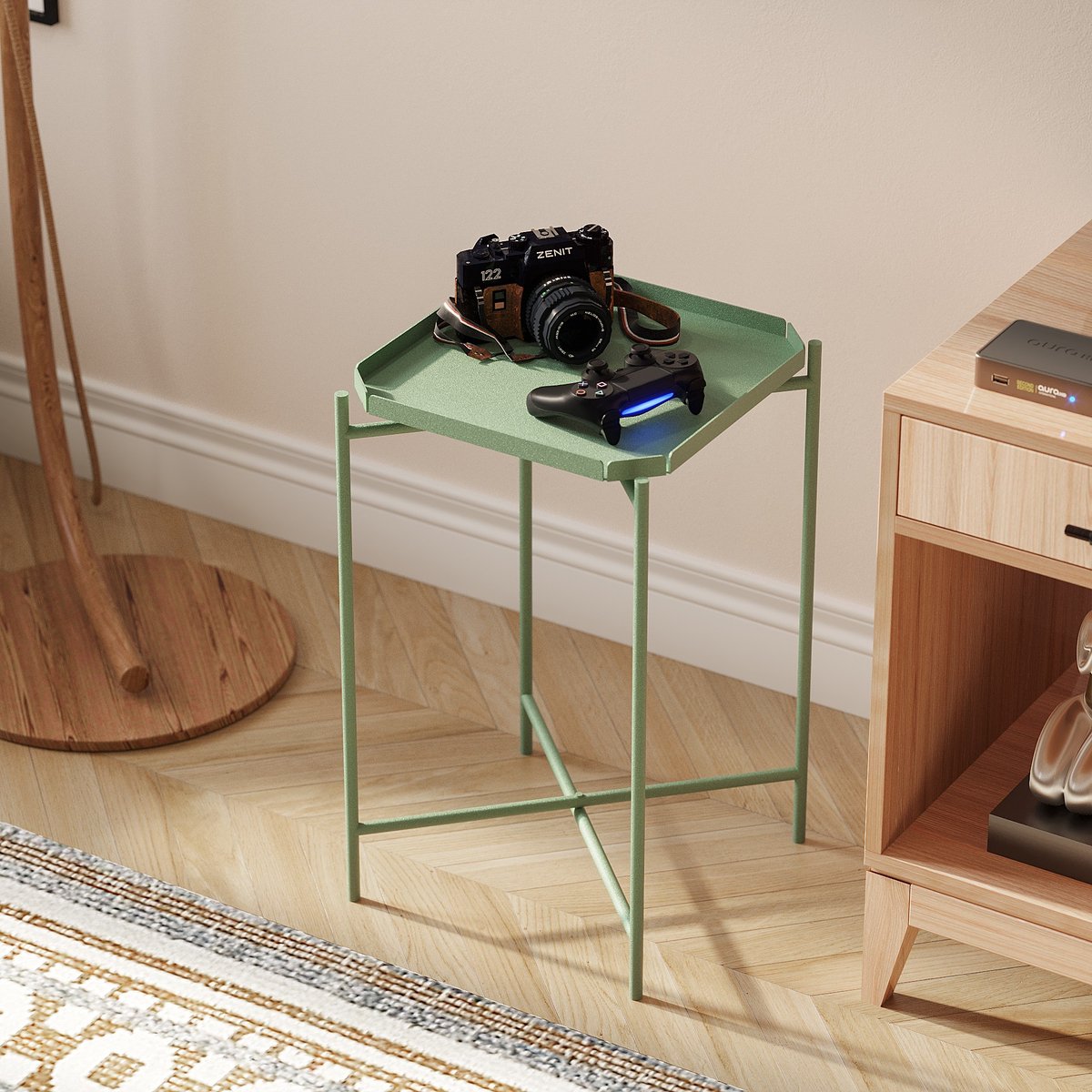 Asir - Salontafel - Groen - 46 x 46 x 56 cm
