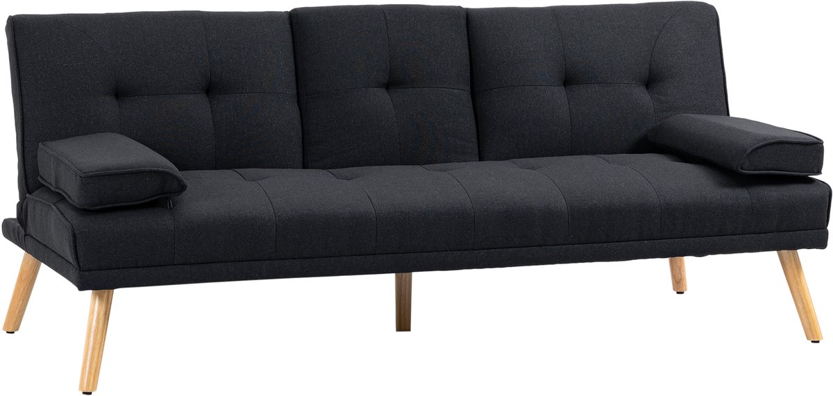 Homcom Schlafsofa-Polyester-181L x 77B x 78H cm-Grau