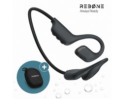 REBØNE® BEAM - Bone Conduction Headphone - Sport Oortjes Draadloos - 20 Uur Batterij - Air conduction - Open Ear Koptelefoon - Hardloop Hoofdtelefoon - Draadloze Bluetooth Koptelefoon - Sportoordopjes - IPX5 Waterdicht / Zwart