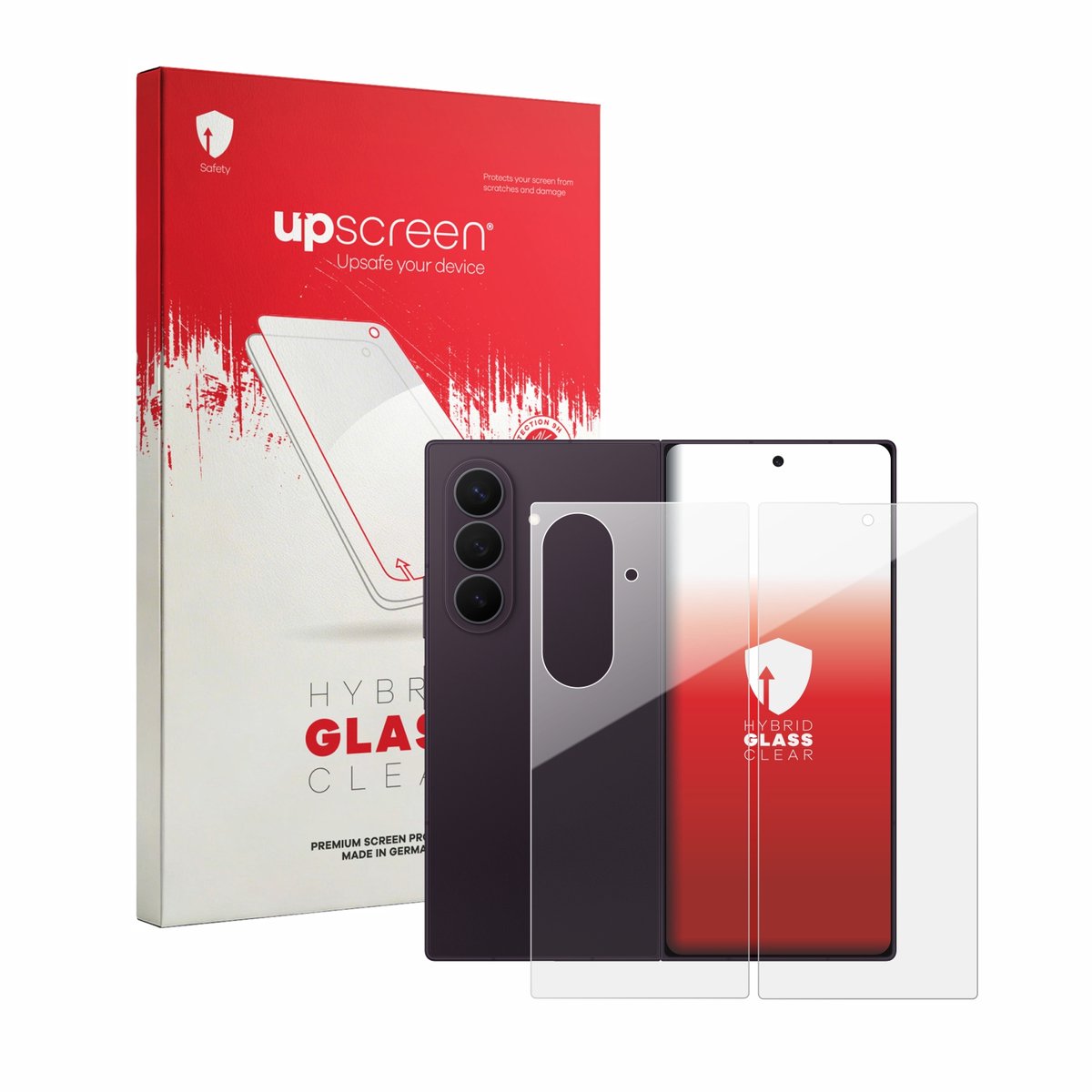 upscreen - Screenprotector voor Samsung Galaxy Z Fold 8 Ultra (Voor+Achter) - Folie Beschermfolie Beschermglas transparant