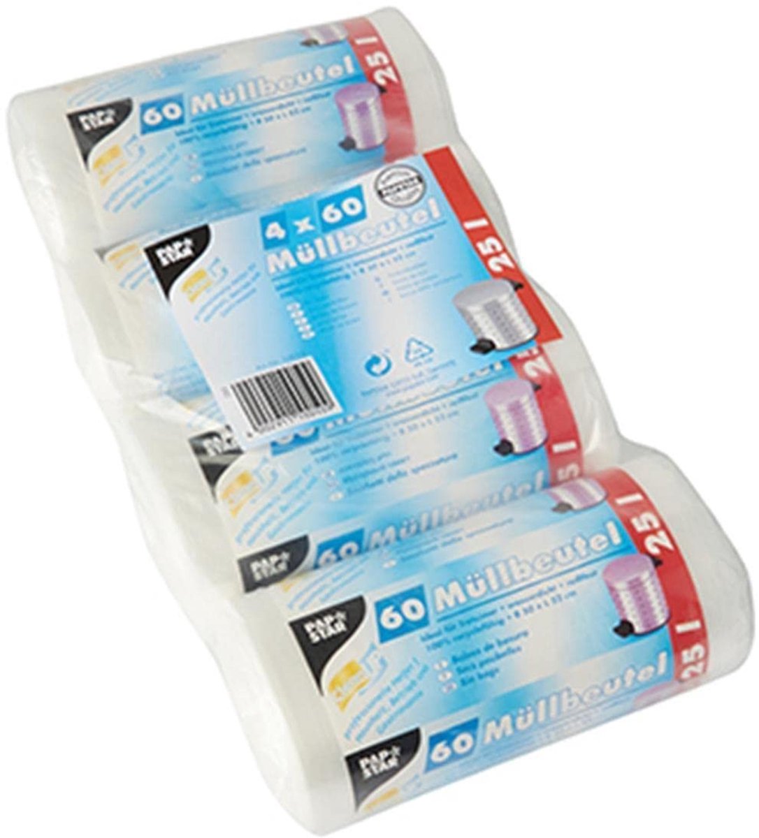 Solidchoice - Afvalzakken 25 Liter, 240 Stuks, Transparant