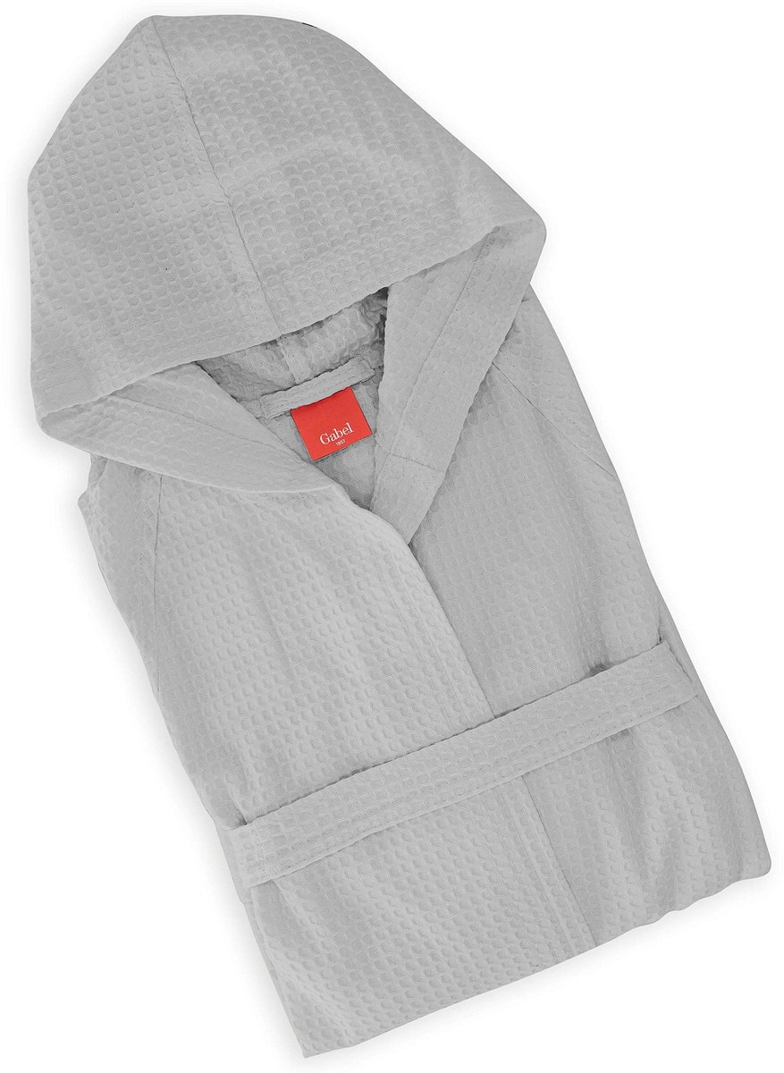 Solidchoice - Katoenen Badjas met Capuchon en Waffle Pique
