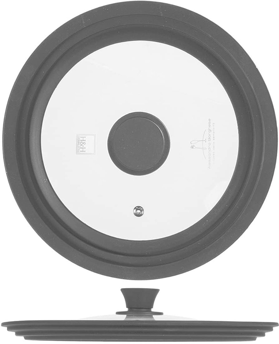 Solidchoice - Glazen Deksel met Siliconen Rand voor Pannen 24/26/28 cm