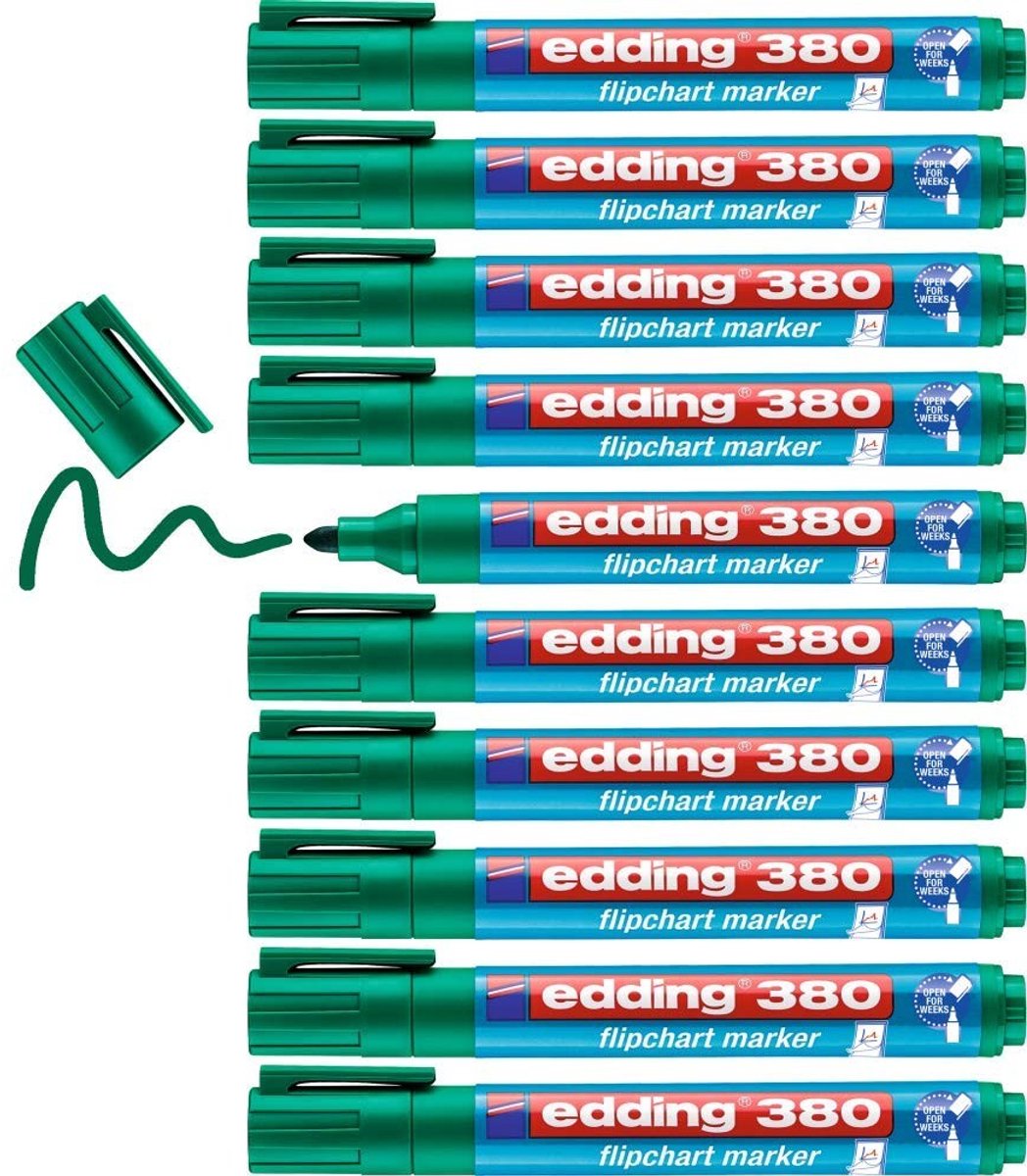 Solidchoice - Set van 10 Groene Flipchart Markers met Ronde Punt